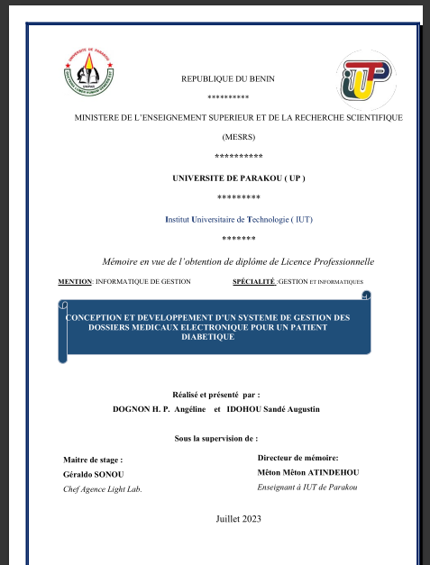 MEMOIRE IG3/IUT 2023 - Augustin, Angeline